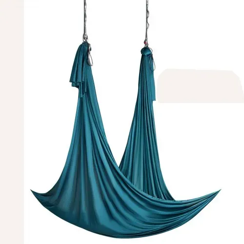VEVOR Aerial Yoga Hängematte Set 5 x 2,8 m, Grün Aerial Yoga Swing Air Fliegen, Yoga-Schaukel Hammock Swing 1000 kg Max. Tragfähigkeit, inkl. Yoga-Socken & Stahlkarabiner, Anti-Gravity-Übungen – Bild 9