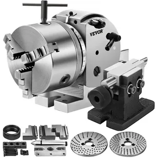 VEVOR Teilapparat mit backenfutter MT2, Rotary Tisch mit Indizierung Höhe der Mitte 100 mm, Dividing Head 23 kg, Rotary Tisch mit Tellern, Eine Starke Unterstützung zu Bearbeitenden Werkstück VEVOR Teilapparat mit backenfutter MT2, Rotary Tisch mit Indizierung Höhe der Mitte 100 mm, Dividing Head 23 kg, Rotary Tisch mit Tellern, Eine Starke Unterstützung zu Bearbeitenden Werkstück