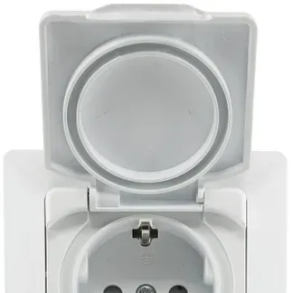 MILOS Schutzkontakt-Steckdose IP44 250V~/ 16A, inkl. Rahmen, UP, weiß matt MILOS Schutzkontakt-Steckdose IP44 250V~/ 16A, inkl. Rahmen, UP, weiß matt