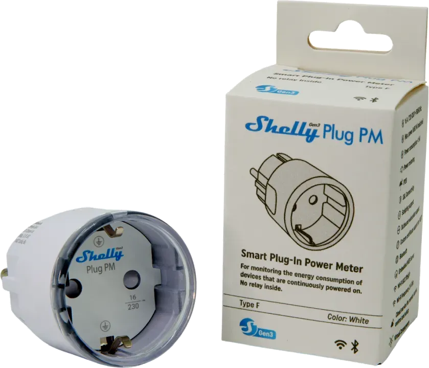 Shelly · Plug & Play "Plug PM Gen3 White" · Smarter Energiezähler · Messfunktion · WLAN · BT · weiß – Bild 6