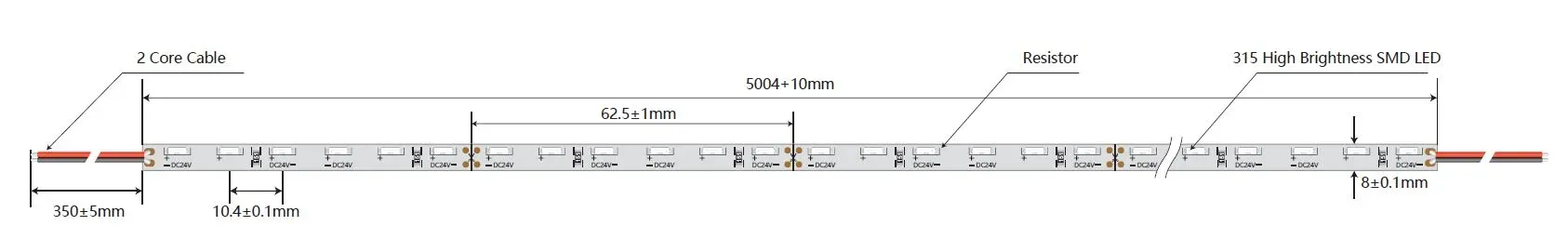 Synergy 21 LED Flex Strip 4020 - 60 WW DC24V 38W IP20 CRI>90 sideview – Bild 2