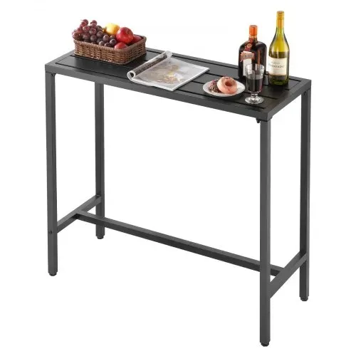 VEVOR Bartisch, 1000 x 375 x 980 mm, Bistrotisch, Stehtisch mit Metallgestell, rechteckige Esstische, Küchentisch, Tresentisch, Partytisch, Gartenmöbel für Balkon, Garten, Poolrand – Bild 8