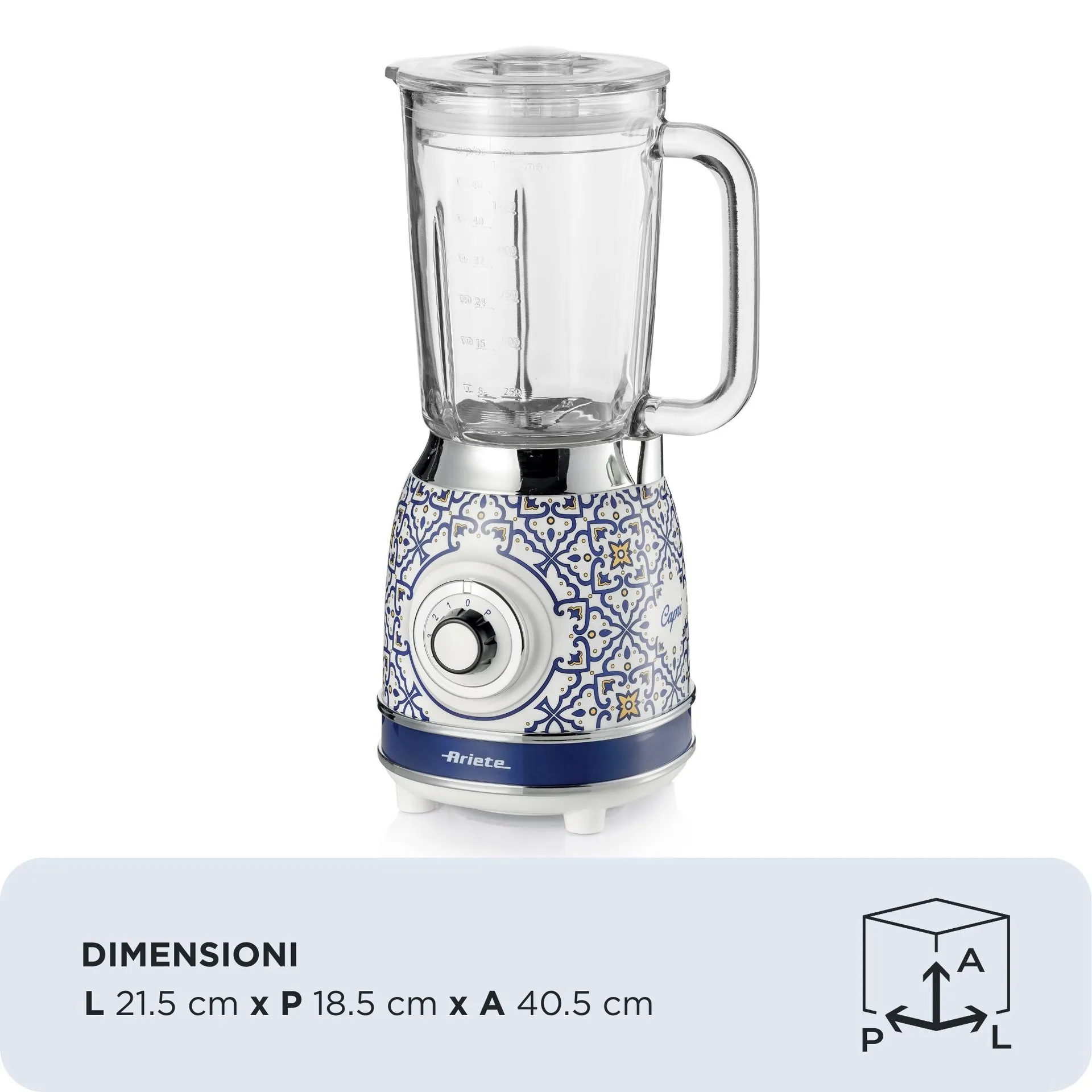 Ariete 0583/0C 1,5 l Tischplatten-Mixer 1000 W Weiß, Hellblau – Bild 2