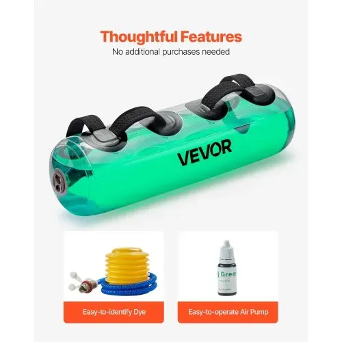 VEVOR Wassergewichte Aquabag Trainings-Powerbags, 31,75 kg verstellbares tragbare Fitnessgeräte für Stabilität und Ganzkörpertraining, für Gleichgewichtstraining, Fitnessstudio-Übungen, klar – Bild 5