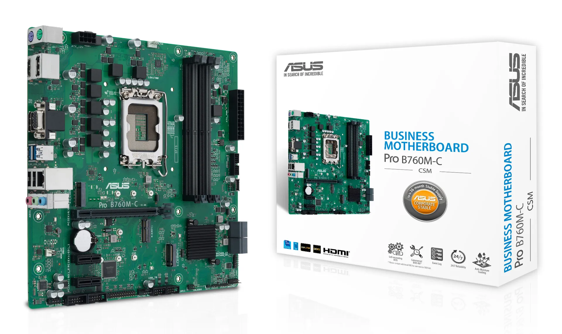 ASUS PRO B760M-C-CSM Intel B760 LGA 1700 micro ATX ASUS PRO B760M-C-CSM Intel B760 LGA 1700 micro ATX