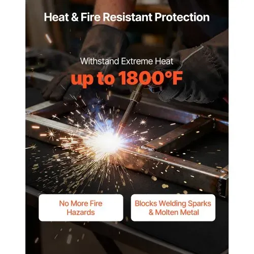 VEVOR Löschdecke, 1016×1016 mm, flammhemmende Schweißdecke aus Carbonfilz, bis zu 982 °C hitzebeständige Brandschutzdecke, 3,5 mm dicke, feuerfeste Isoliermatte, Feuerschutzdecke, Feuerlöschdecke VEVOR Löschdecke, 1016×1016 mm, flammhemmende Schweißdecke aus Carbonfilz, bis zu 982 °C hitzebeständige Brandschutzdecke, 3,5 mm dicke, feuerfeste Isoliermatte, Feuerschutzdecke, Feuerlöschdecke