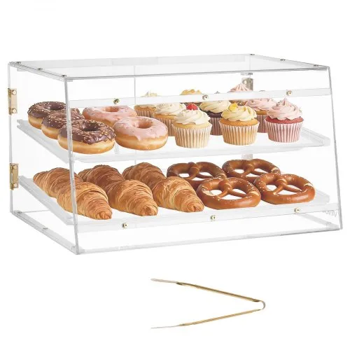 VEVOR Gebäckvitrine 2-stöckig, Gewerbliche Bäckereivitrine aus Transparentem Acryl, Thekenvitrine mit Magnetischer Rücktür & Abnehmbarer Trennwand für Kekse, Desserts und Donuts, 526 x 400 x 305 mm VEVOR Gebäckvitrine 2-stöckig, Gewerbliche Bäckereivitrine aus Transparentem Acryl, Thekenvitrine mit Magnetischer Rücktür & Abnehmbarer Trennwand für Kekse, Desserts und Donuts, 526 x 400 x 305 mm