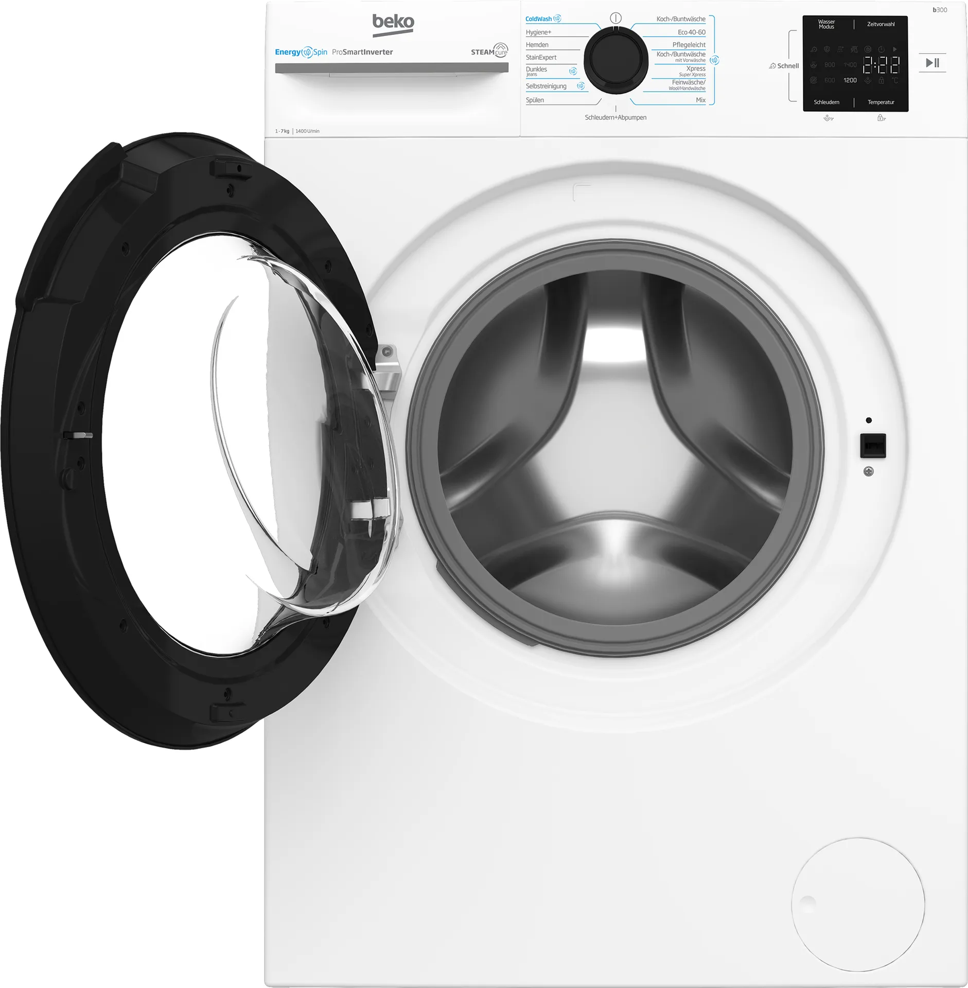 Beko b300 BM3WFU3741X Waschmaschine Frontlader 7 kg 1351 RPM Weiß – Bild 3