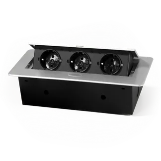 Tisch-Einbausteckdose McPower “TS-03S“ 3x Steckdose, 1,8m Kabel, 267x120x68mm Tisch-Einbausteckdose McPower “TS-03S“ 3x Steckdose, 1,8m Kabel, 267x120x68mm