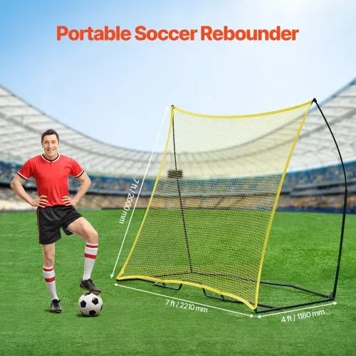 VEVOR Fußball-Rebounder tragbarer Fußballtrainer 7 x 7 Fuß Fußball-Trainingsgerät aus Eisen & Polyester, Sport-Fußball-Rebounder-Wand mit tragbarer Tasche, für Team-Solotraining Passen Volley VEVOR Fußball-Rebounder tragbarer Fußballtrainer 7 x 7 Fuß Fußball-Trainingsgerät aus Eisen & Polyester, Sport-Fußball-Rebounder-Wand mit tragbarer Tasche, für Team-Solotraining Passen Volley