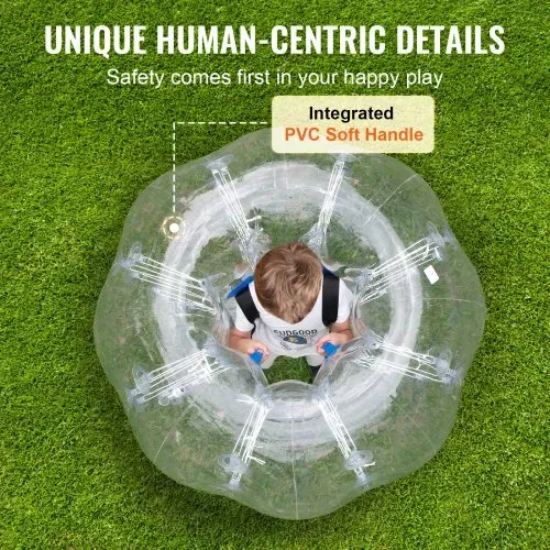 VEVOR Aufblasbarer Bump Ball Bumper Stoßball 1 Stk. 1,2 m x 1,03 m, Menschlicher Kollisionsball, PVC-Körperblasen-Bounce-Ball für Outdoor-Aktivitäten, Transparente Punkte Aufblasbarer Bumper Ball – Bild 3