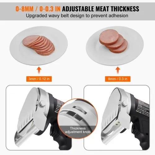VEVOR Elektrisches Schawarma-Messer, 80 W, Türkisches Kebab-Messer, Kommerzieller Gyro-Schneider aus Edelstahl, Döner-Kebab-Fleischschneider mit 2 Klingen, 10 cm Klingendurchmesser – Bild 2