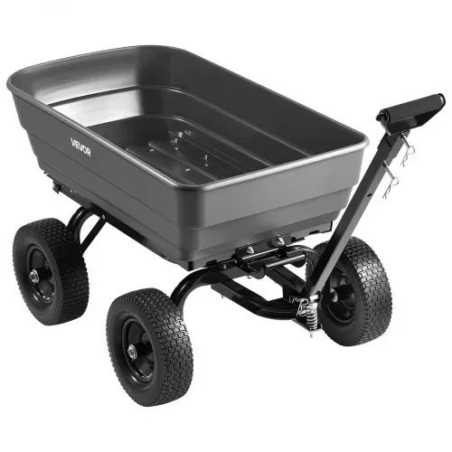 VEVOR Gartenwagen mit Kippfunktion 544 kg Kippwagen Bollerwagen Dumper, 0,2 m³ Nutzinhalt 2-in-1-Verstellbarer Griff 90°-Schnellkippmechanismus 180°-Schwenkrädern für Pflanzen Erde Erntegut – Bild 8
