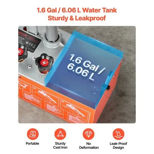 VEVOR Hydraulische Abdrückpumpe Druckprüfpumpe 6,06 L 0-30 bar Doppelventil, Handdruckpumpe mit Manometer und Tank, für Rohrleitungen, Wasserleitungen, Heizungen, Druck- und Leckprüfung – Bild 3