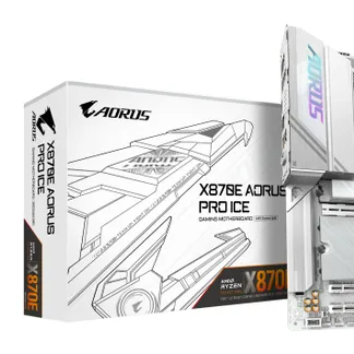 GIGABYTE X870E AORUS PRO ICE Motherboard – Unterstützt AMD Ryzen 9000 CPUs, 16+2+2 Phasen Digital VRM, bis zu 8000MHz DDR5 (OC), 3xPCIe 5.0 + 1xPCIe 4.0, Wi-Fi 7, 2.5GbE LAN, USB 4 GIGABYTE X870E AORUS PRO ICE Motherboard – Unterstützt AMD Ryzen 9000 CPUs, 16+2+2 Phasen Digital VRM, bis zu 8000MHz DDR5 (OC), 3xPCIe 5.0 + 1xPCIe 4.0, Wi-Fi 7, 2.5GbE LAN, USB 4