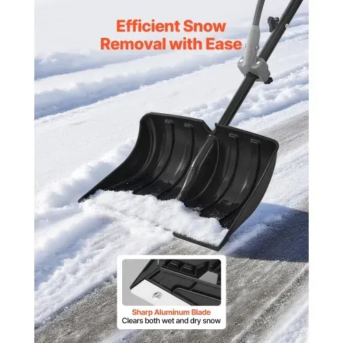 VEVOR Schneeschaufel, 455×320 mm Schneeräumer mit D-förmigen Griffen und Hilfsgriff, Schneeschippe, Schneeschüppe, leichtes Schneeräumwerkzeug für Garten, Auto, Camping im Freien VEVOR Schneeschaufel, 455×320 mm Schneeräumer mit D-förmigen Griffen und Hilfsgriff, Schneeschippe, Schneeschüppe, leichtes Schneeräumwerkzeug für Garten, Auto, Camping im Freien