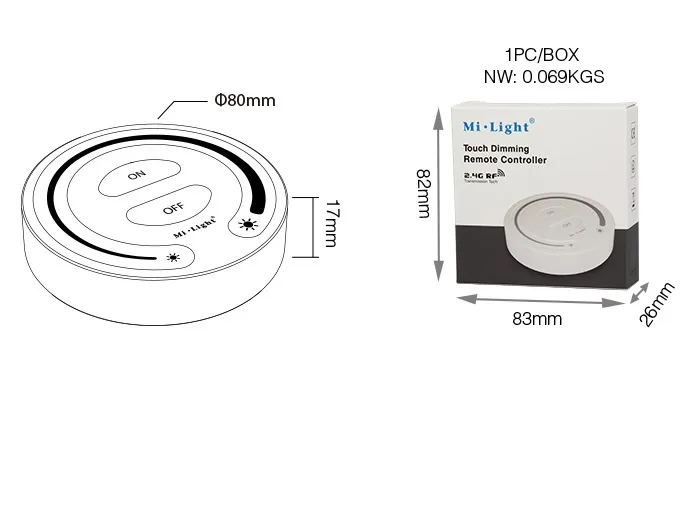 Synergy 21 LED Fernbedienung single color Touch dimm (w) *Milight/Miboxer* – Bild 2