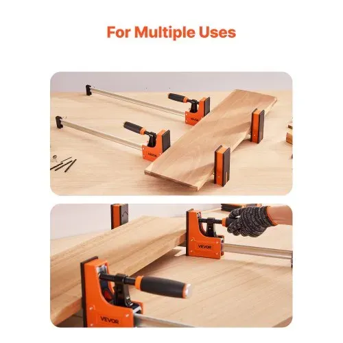 VEVOR Stangenklemmen für Holzbearbeitung 2 Stk. 762 mm Öffnung, Parallelklemmen-Set, F-Klemme mit 680 kg Belastungsgrenze, 98,4 mm Tiefe, Kunststoff & Karbonstahl, Metallbearbeitung Orange – Bild 5