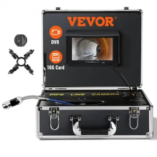 VEVOR Kanalkamera, 50 m, 7-Zoll-Bildschirm, Rohrinspektionskamera mit DVR-Funktion, wasserdichte IP68-Kamera, 12 einstellbare LEDs, mit einer 16 GB SD-Karte für Abwasserleitungen, Kanalabflussrohre VEVOR Kanalkamera, 50 m, 7-Zoll-Bildschirm, Rohrinspektionskamera mit DVR-Funktion, wasserdichte IP68-Kamera, 12 einstellbare LEDs, mit einer 16 GB SD-Karte für Abwasserleitungen, Kanalabflussrohre