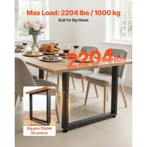 VEVOR Tischkufen aus Vierkantprofilen 2er-Set 750×900 mm, Tischuntergestell max. 1000 kg, Tischbeine, Möbelfüße, Tischgestell, Tischfüße für Schreibtische, Couchtisch, Esstische, Schwarz VEVOR Tischkufen aus Vierkantprofilen 2er-Set 750×900 mm, Tischuntergestell max. 1000 kg, Tischbeine, Möbelfüße, Tischgestell, Tischfüße für Schreibtische, Couchtisch, Esstische, Schwarz