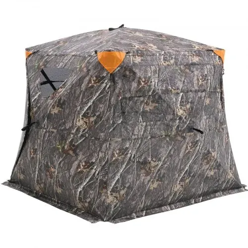 VEVOR Jagdversteck 270° durchsichtiges Bodenversteck, 4–5 Personen Pop-Up-Hirschversteck für die Jagd mit Tragetasche, tragbares, belastbares Jagdzelt Durchsichtnetz für Hirsch Tarnfarbe – Bild 9