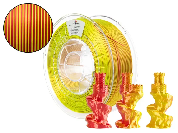 Filament Spectrum · PLA Magic SILK · SOLAR FLARE · 1.75mm · 1kg Filament Spectrum · PLA Magic SILK · SOLAR FLARE · 1.75mm · 1kg