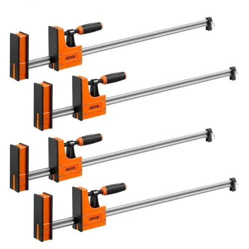 VEVOR Schraubzwingen 4er-Pack, 60,96 cm & 78,7 cm F-Zwingen, 500 kg Klemmzwingen, 2-fach Klemm-/Spreizfunktion, Weiche Gummifüße, Stange aus Kohlenstoffstahl, für Holz- & Metallbearbeitung – Bild 10
