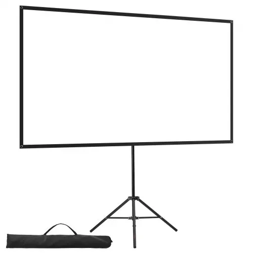 VEVOR Projektionsleinwand Stativleinwand (80 Zoll) mit 160° Weitwinkel, Beamerleinwand für Projektor innen & außen 16:9 4K HD, tragbare Filmleinwand mit Tragetasche für Heimkino Präsentation – Bild 8