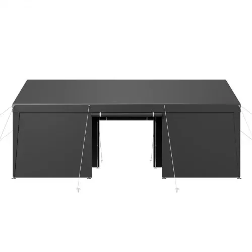 VEVOR Carport, 3,05x6,09x2,87 m Autoüberdachung, Zeltgarage mit abnehmbaren Seitenwänden & Tür, Garagenzelt Autounterstand, Autoüberdachung, UV-beständig, Ganzjahresschutz für Auto & Boot, grau – Bild 10