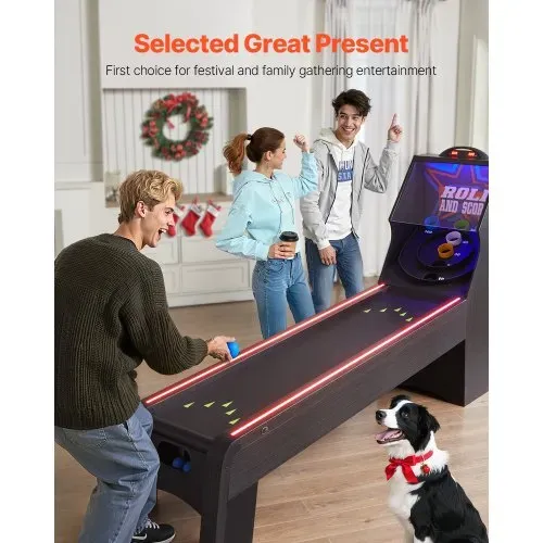 VEVOR 9 Fuß Roll und Score klassischer Arcade-Spieltisch, Indoor-Spielset mit elektronischer LED-Punkteanzeige, automatischer Ballrückgabe für Hausparty vier Bälle enthalten – Bild 5