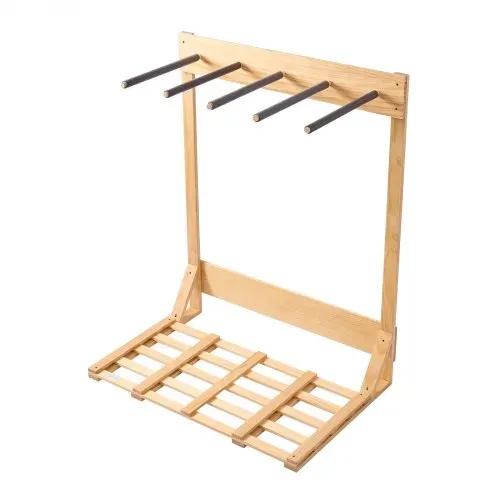 VEVOR vertikaler Surfbrettständer 4-stufiges Surfbrettregal aus Holz zur Aufbewahrung & Präsentation, freistehender Boardständer-Organizer Surfbretthalter Rack für Wakeboard Snowboard Skier – Bild 10