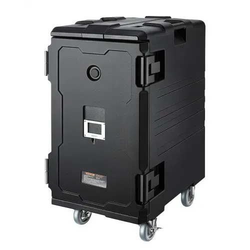 VEVOR Isolierter Lebensmittelbehälter-Träger, Frontlader, Catering-Box mit Rädern, 103 L, Schwarz – Bild 10