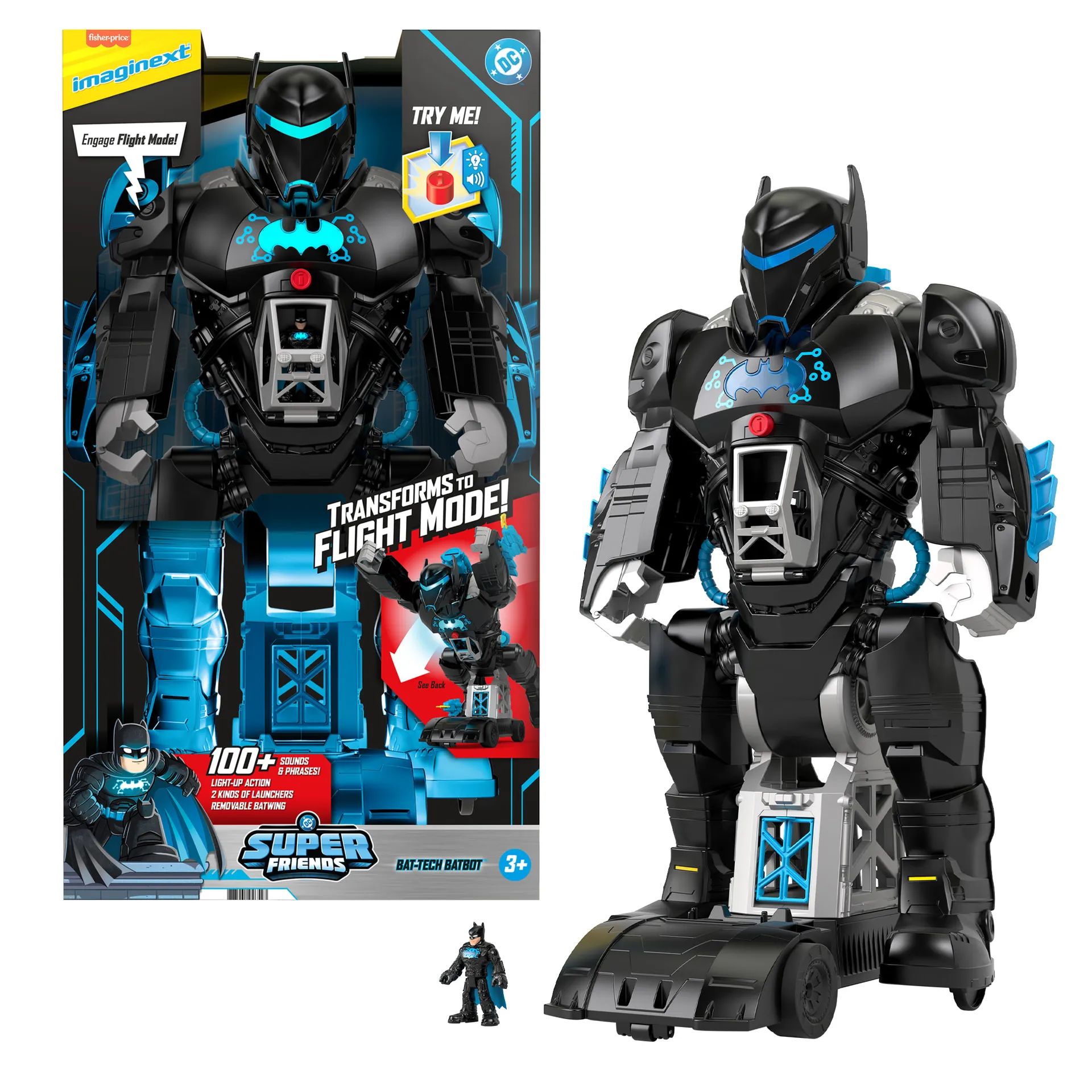 Fisher-Price Imaginext DC Super Friends Bat-Bot, Batman Spielzeug (transformierend) Fisher-Price Imaginext DC Super Friends Bat-Bot, Batman Spielzeug (transformierend)
