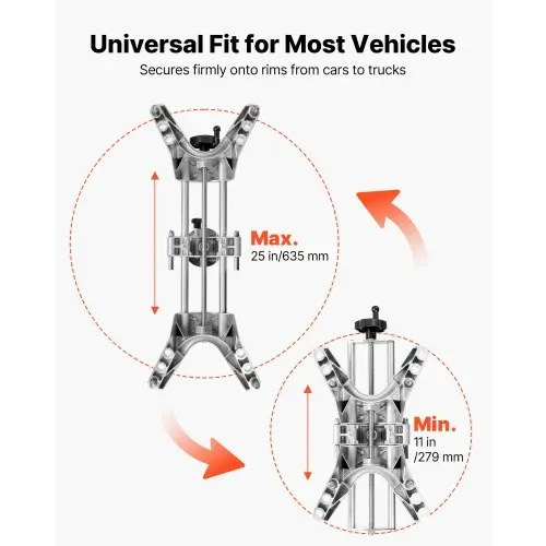 VEVOR Radklemme und Magnetadapter, 1 Stk. Radausrichtungswerkzeug aus Aluminiumlegierung für präzise Sturzlehre, passend für 11-25-Zoll-Felgen, magnetisches Reifenreparaturwerkzeug für Auto Lkw – Bild 2