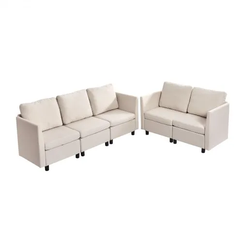 VEVOR Ecksofa Eckcouch Schlafsofa mit verstecktem Stauraum, modularer Couch mit hochelastischem Schaumstoff, gepolstertes Sofa (5 Sitzer) mit Massivholzrahmen für Wohnzimmer Schlafzimmer, Beige VEVOR Ecksofa Eckcouch Schlafsofa mit verstecktem Stauraum, modularer Couch mit hochelastischem Schaumstoff, gepolstertes Sofa (5 Sitzer) mit Massivholzrahmen für Wohnzimmer Schlafzimmer, Beige