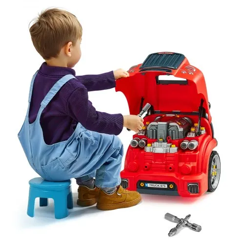 VEVOR Motorspielzeug, 60-teilig, Autoreparaturset für Kinder, mit abnehmbaren Teilen, Lichtern & Geräuschen, Lenkrad & Hupe, Mechaniker-Werkstattset für Kinder für Kleinkinder ab 3 Jahren, Rot VEVOR Motorspielzeug, 60-teilig, Autoreparaturset für Kinder, mit abnehmbaren Teilen, Lichtern & Geräuschen, Lenkrad & Hupe, Mechaniker-Werkstattset für Kinder für Kleinkinder ab 3 Jahren, Rot