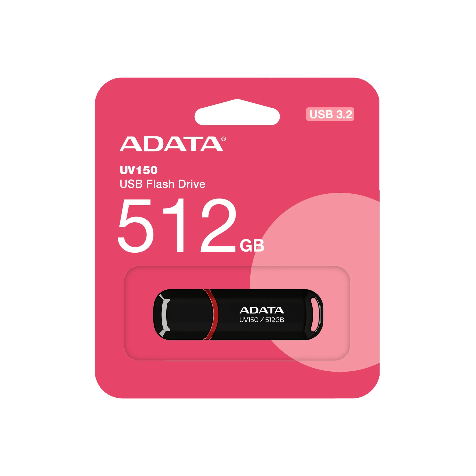 ADATA UV150 USB-Stick 512 GB USB Typ-A 3.2 Gen 1 (3.1 Gen 1) Schwarz, Rot – Bild 2