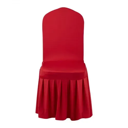VEVOR Stuhlhussen Stuhlbezug flacher Vorderseite 30 Stk. waschbarer & abnehmbarer Stuhlüberzug aus Polyester-Spandex für Hochzeitsfeiern Restaurant, passend für Stühle (51 x 45 x 95 cm) Rot – Bild 9