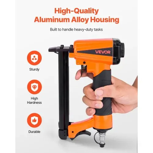 VEVOR Druckluft-Tacker, Druckluftnagler für 80er-Serie, 12,8 mm Krone, 6–16 mm Länge, Klammern, 70–110 PSI, Klammergerät für Holzbearbeitung, Polsterarbeiten, Handwerk, Heimwerkerprojekte – Bild 4