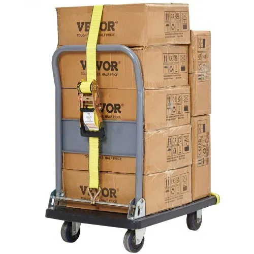 VEVOR 4er-Set Spanngurt 0,05 x 8 m Zurrgurt 4536 kg Ratschenzurrgurt Polyester-Gurt und Kohlenstoffstahl-Haken Befestigungsgurt Ratschenspanngurt Ideal für Motorräder Fahrräder Kajaks UTV Boote ATV – Bild 9