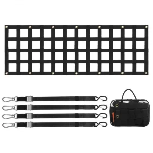 VEVOR Heckklappennetz, 1525 x 470 mm, LKW-Ladeflächennetz mit 4 verstellbaren Teleskopgurten, ausziehbar und langlebig, flexible Einstellung, Gepäcknetz geeignet für Pickup, Anhänger, LKW, Jeep, SUV VEVOR Heckklappennetz, 1525 x 470 mm, LKW-Ladeflächennetz mit 4 verstellbaren Teleskopgurten, ausziehbar und langlebig, flexible Einstellung, Gepäcknetz geeignet für Pickup, Anhänger, LKW, Jeep, SUV