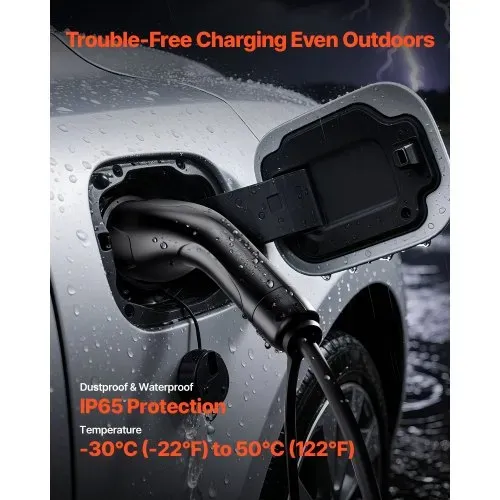 VEVOR EV Ladekabel, 32 A, 10 m, max. 22 kW, Verlängerungskabel, kompatibel mit Typ-2-Ladegeräten für Elektrofahrzeuge, 3-Phasen-Wechselstrom, 480 V, 50 Hz, IP65, Autoladekabel mit Tragetasche – Bild 5