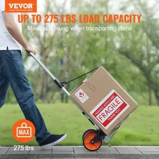 VEVOR Sackkarre Klappbar 125kg Transportkarre aus Aluminiumlegierung und Kunststoff Stapelkarre mit verstellbarem Griff 820-1105mm Faltbarer Trolley inkl. Bindeseil kompakte Größe zum Verstauen VEVOR Sackkarre Klappbar 125kg Transportkarre aus Aluminiumlegierung und Kunststoff Stapelkarre mit verstellbarem Griff 820-1105mm Faltbarer Trolley inkl. Bindeseil kompakte Größe zum Verstauen