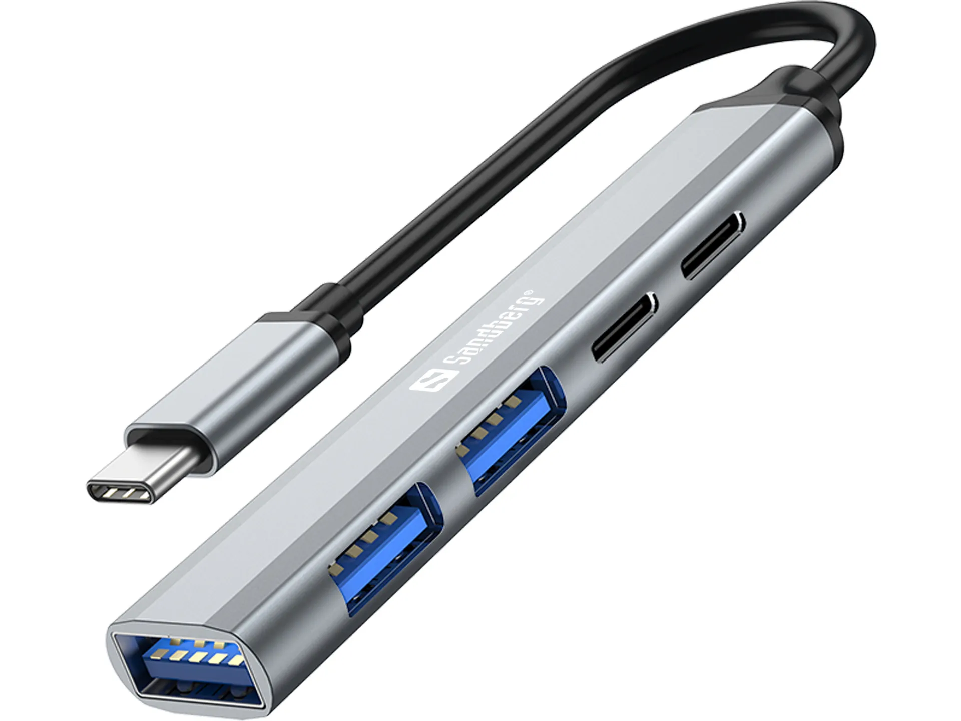 Sandberg 336-50 Schnittstellen-Hub USB Typ-C 5000 Mbit/s Grau Sandberg 336-50 Schnittstellen-Hub USB Typ-C 5000 Mbit/s Grau