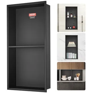 VEVOR Wandnische 10×33,02×63,5cm Duschnische Edelstahl Nische Doppellagig 100 % Wasserdicht Nischeneinbau 0-40°C Betriebstemperatur 92°-Inneneckdesign Ideal für Badezimmer Schlafzimmer Arbeitszimmer VEVOR Wandnische 10×33,02×63,5cm Duschnische Edelstahl Nische Doppellagig 100 % Wasserdicht Nischeneinbau 0-40°C Betriebstemperatur 92°-Inneneckdesign Ideal für Badezimmer Schlafzimmer Arbeitszimmer