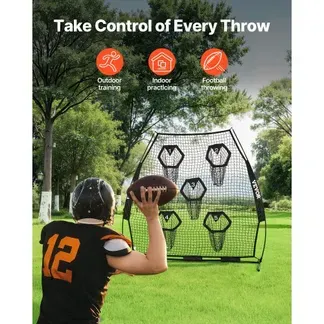 VEVOR Fußballtrainer Wurfnetz Übungsnetz (2265 x 1060 x 2100 mm) mit 5 Zieltaschen & tragbarer Aufbewahrungstasche & Gurten, Wurfelziel-Training für die Passgenauigkeit des Quarterbacks, Schwarz VEVOR Fußballtrainer Wurfnetz Übungsnetz (2265 x 1060 x 2100 mm) mit 5 Zieltaschen & tragbarer Aufbewahrungstasche & Gurten, Wurfelziel-Training für die Passgenauigkeit des Quarterbacks, Schwarz