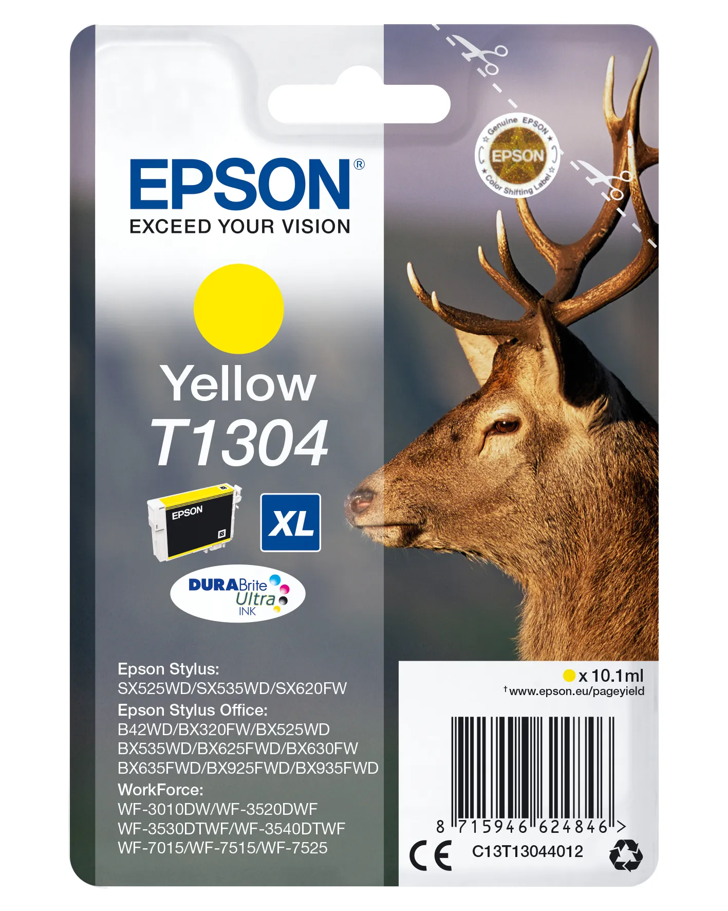 Epson Stag Singlepack Yellow T1304 DURABrite Ultra Ink Epson Stag Singlepack Yellow T1304 DURABrite Ultra Ink