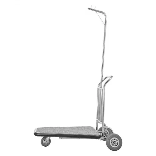 VEVOR Gepäckwagen, 272 kg Tragkraft, 3-rädriger Gepäckwagen aus Edelstahl, Kofferwagen mit grauem Teppichboden & Gummirädern, ideal für Kongresszentren, Hotels, Mietobjekte, Silber, 1080x640x1800mm – Bild 9