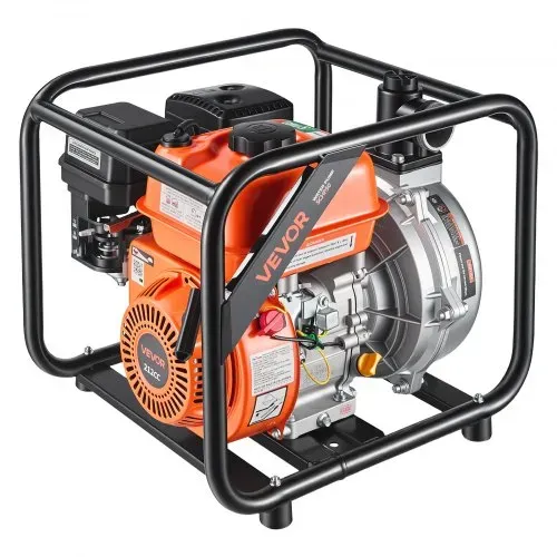 VEVOR Benzin Wasserpumpe 49,9 m Förderhöhe, Schmutzwasserpumpe 6 PS, Tragbare Motorpumpe, Benzinmotor mit 762 cm Auslassschlauch, Gusseisenlaufrad, Gartenpumpe für Bewässerung, Teiche & Pools – Bild 9