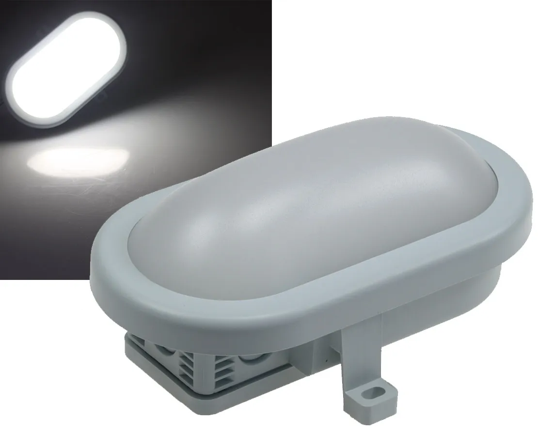 LED Oval-Armatur REV mit HF-Sensor 10W,800lm, 168x115x70mm, 6500K, grau LED Oval-Armatur REV mit HF-Sensor 10W,800lm, 168x115x70mm, 6500K, grau